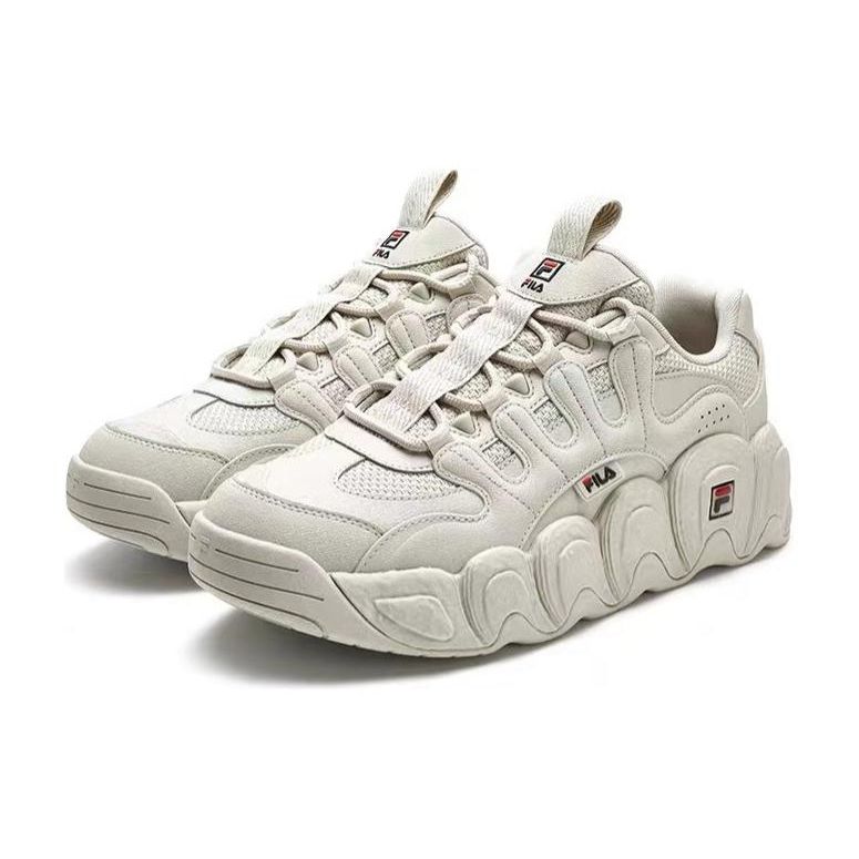 Fila Croissant Fabric Versatile Comfortable Fleece Shock Absorbing Durable Support Low Top Dad Shoes Men sneaker Beige F12M342123FOM