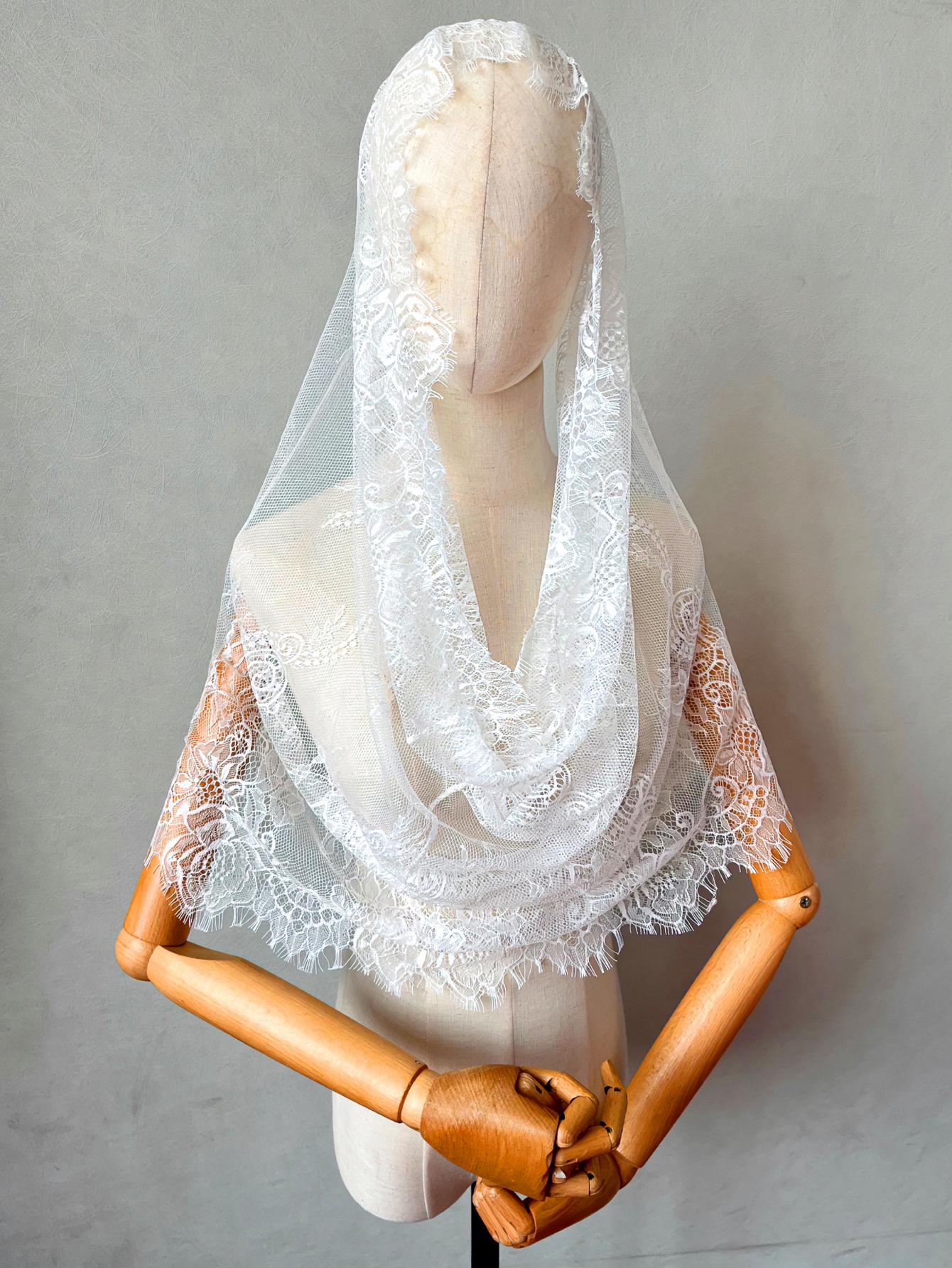 Eșarfă Elegantă Nouă din Dantelă cu Broderie Decupată Culoare Uni Subțire Vintage pentru Nuntă Mireasă gray