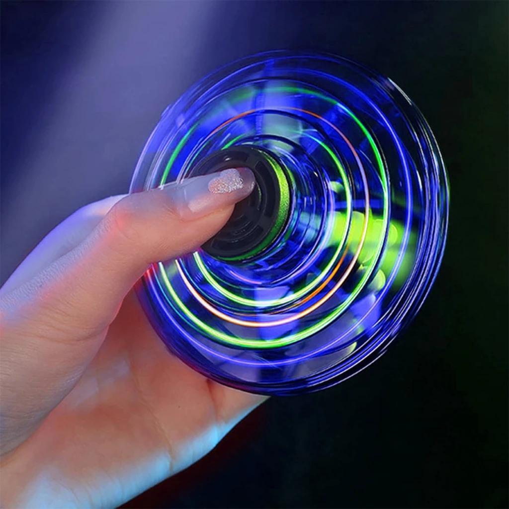 Flying Helicopter Spinner Fingertip Upgrade Flight Gyro Flyorb Hover Ball Mini Drone Aircraft Toy LED UFO Type Toy Kid Gift