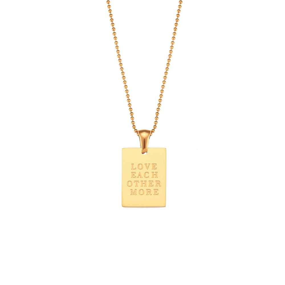 Vintage Silberfarben Graviert Länglich Paar Anhänger Perlenkette Damen Halskette Edelstahl Schmuck Halskette Für Männer