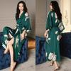 Yao Ting Women's Plus Size Satin Chiffon Pajamas - Summer Ice Silk Luxury Sleepwear & Bathrobe Set