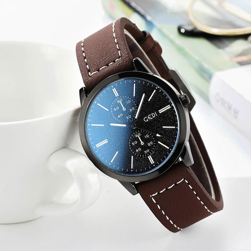 Men'S Business Versatile Belt Watch Waterproof Quartz Watch