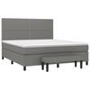 3136526 vidaXL Lit à sommier tapissier avec matelas Gris foncé 160x200cm Tissu