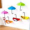 Minch 3pcs Creative Umbrella Shape Wall Mounted Sticky Simple Hook For Key, Jewelry And Other Small Items