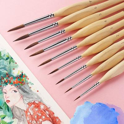 JOWOART Łasica Trójkąt Włosów Brzoza Pręt 11 Sztuk Zestaw Fine Nail Art Studenci Specjalne Rysowanie Linii Gwasz Kolor Skoku Oleju Pędzel 4 Kolory Hook Line Pen