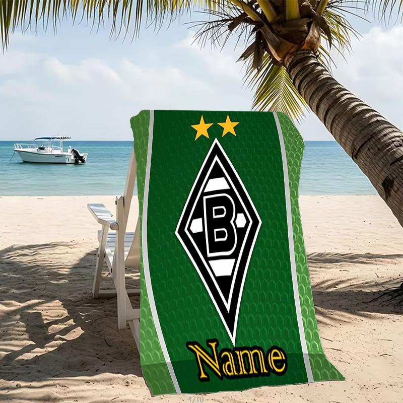 Personalisierbare Strandtücher mit Designs im Thema Borussia Mönchengladbach. Geeignet für den Strand, Yoga, Sport;ideal als Strandzubehör