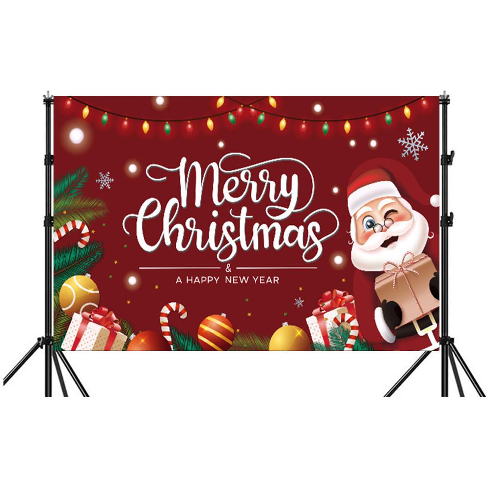 Christmas Background Banner Polyester Festival Party Decor For Holiday Event