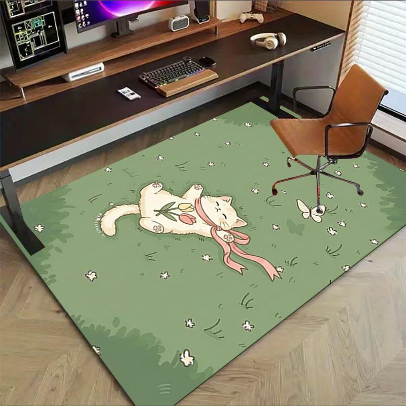 1PC cat flower Carpet Office Rug Mat Home Decor Area Carpet Festival Gift Office desk chair carpet Longlasting Material