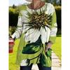Women's Long-sleeved Round-neck T-shirt, Suitable for Spring, Autumn and Winter Seasons. It Has Pockets and Print Designs. Machine Washable.