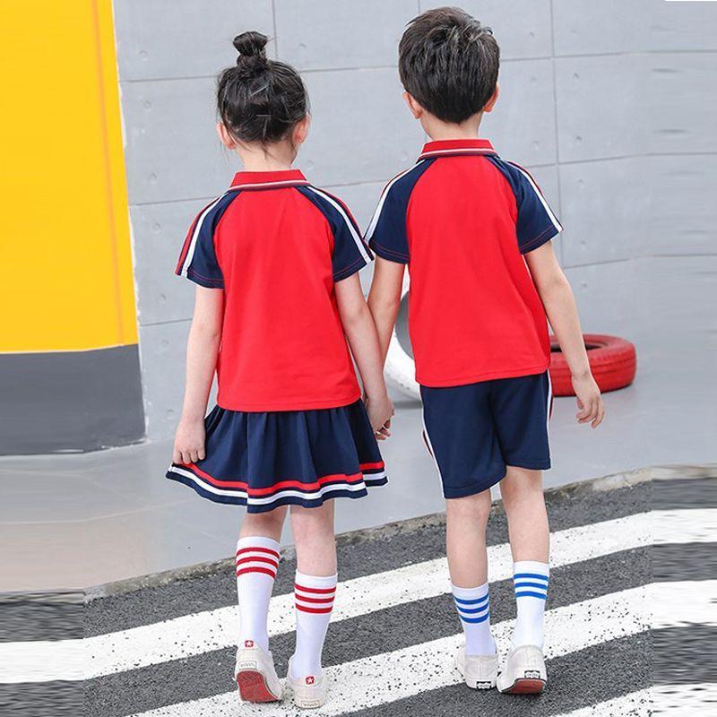 Children's School Uniform Girls' Short Skirt Spring and Summer Skirt Long Pants Shorts Casual Sports Pants