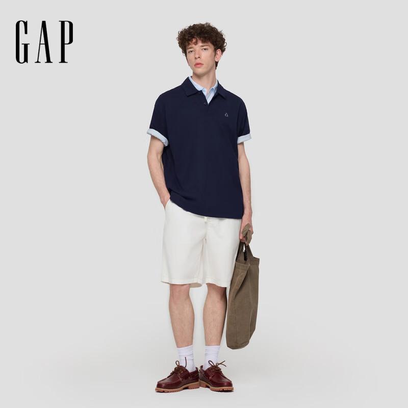GAP Men's 2026 Summer Embroidered Bear Polo Shirt