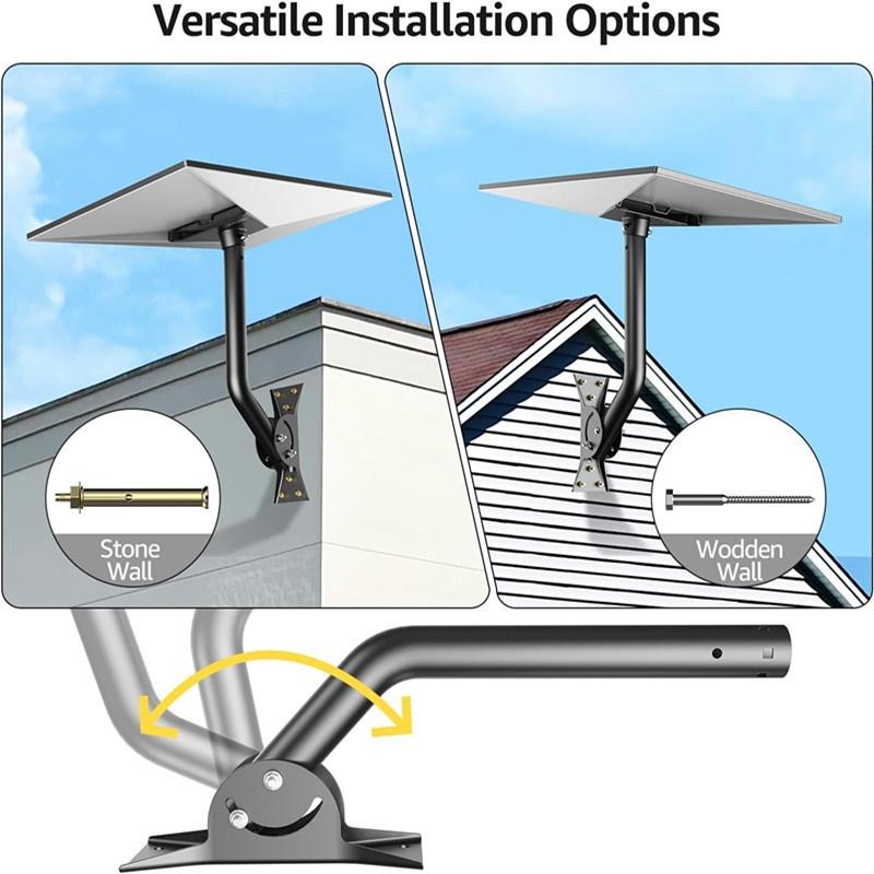 Starlink Gen 3 V3 Receiver Antenna Mount Kit 360 Degree Adjustable Outdoor Use Metal Elbow Wall Bracket Versatile Installation