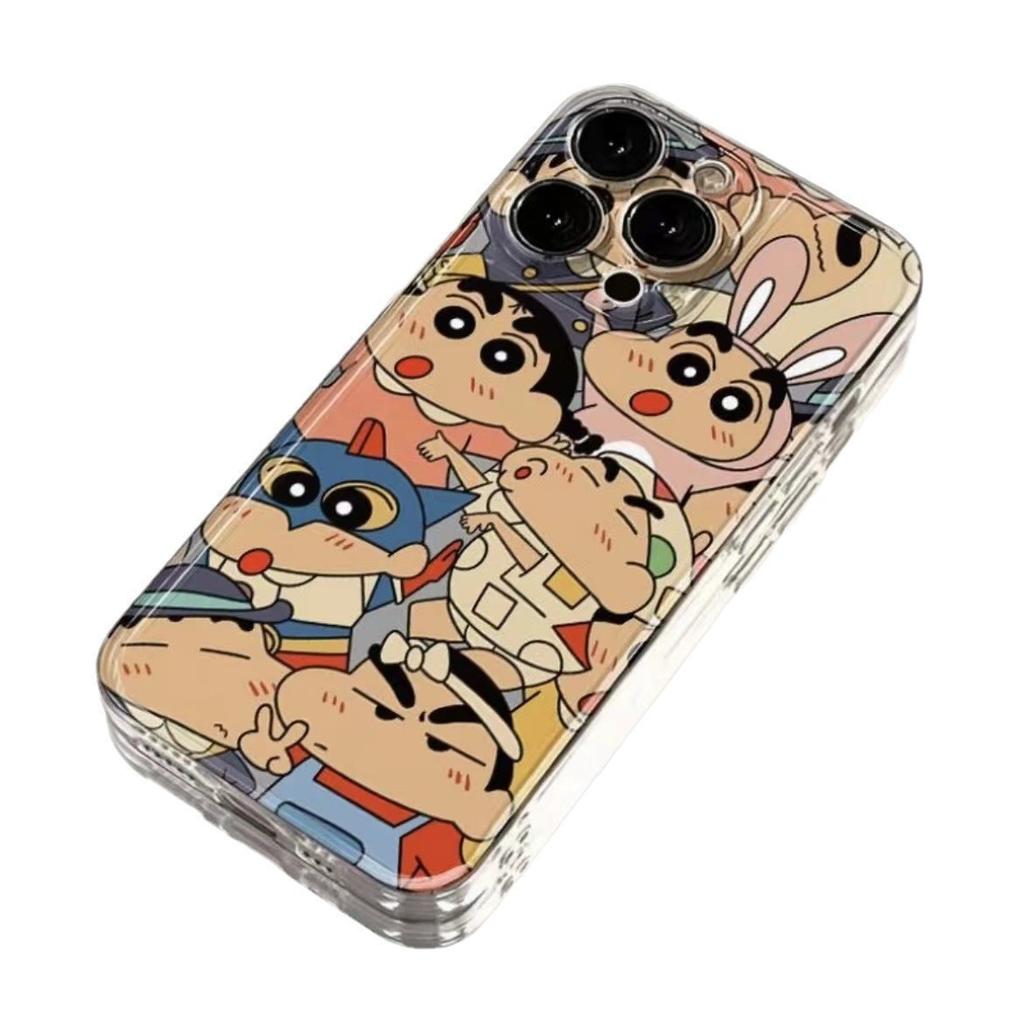 Crayon Small New Family Bucket Is Suitable for Apple 16/16promax Mobile Phone Case 12/11pro Transparent Xr/xs Soft 7p.