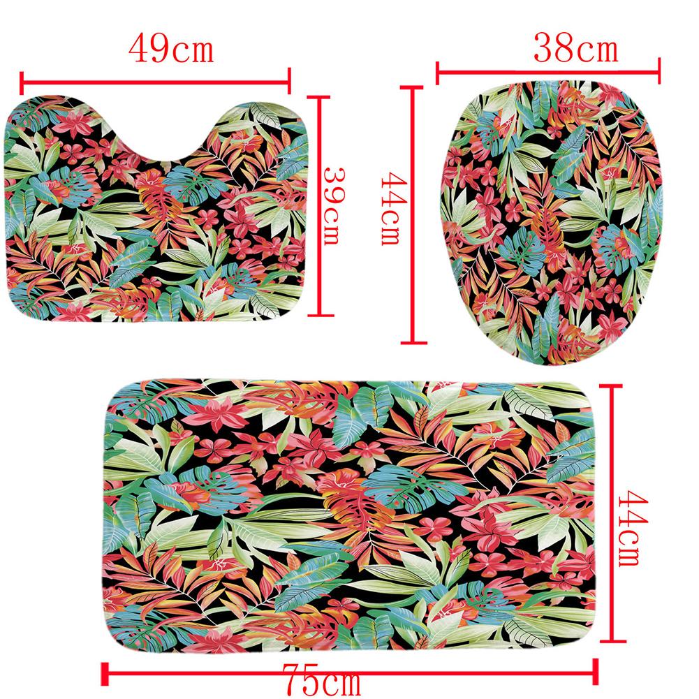 Waterproof Digital Printing Shower Curtain or Bath Mat Toilet Rug Cover Set