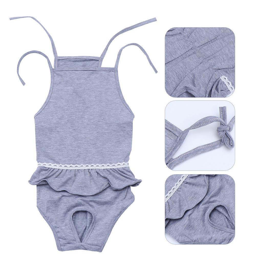 1Pcs Female Dog Menstrual Diaper Underwear Pet Period Pants Light Grey Size S One-Piece Dog Diaper Washable Pet Underwear
