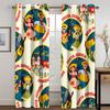Animated Festa Junina village festival Luxurious Window Panel Drapes in Kids Bedroom Living Room Hall Treatments Kitchen Drapes Blinds