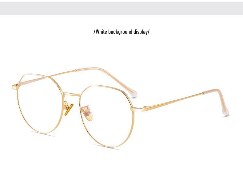 Trendy Polygonal Gold Wire Rim Glasses, Slimming Anti-Blue Light Myopia, Same Style as Xiaohongshu Douyin.