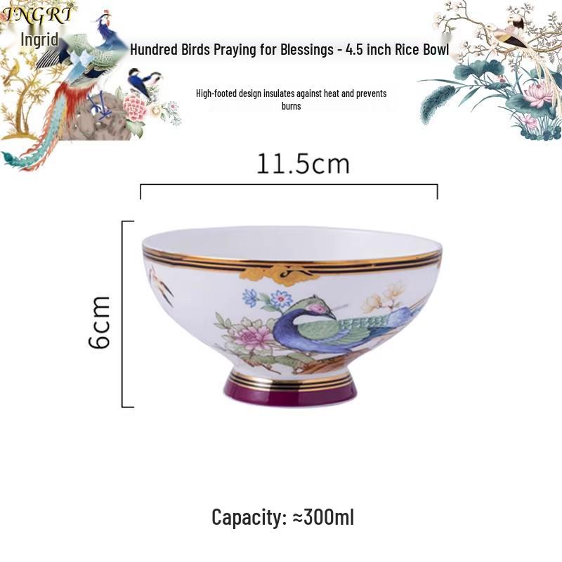Exquisito Juego de Cuenco y Plato de Cerámica China: Vajilla Creativa Festiva de Porcelana Ósea con Cuencos, Platos y Cucharas