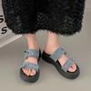 Fashion 2024 Flat Shoes Female Ladies' Slippers Platform Summer Clogs Woman Heeled Mules Luxury Slides Beach High Designer Soft Sandals
