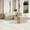 VidaXL Garden Lounge Set with Cushions 10 Pcs Beige Braided Resin 3223811