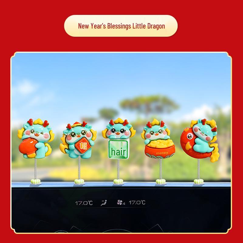 2025 Little Dragon New Year Car Ornament: Center Console & Mirror Decoration