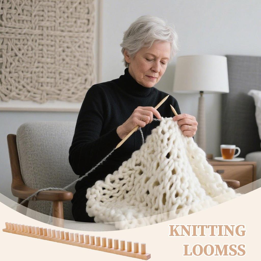 Wooden Knitting Frame adjustable size hand knitting set Hand Knitting Boards With No Needles Required for knitting Throw blanket