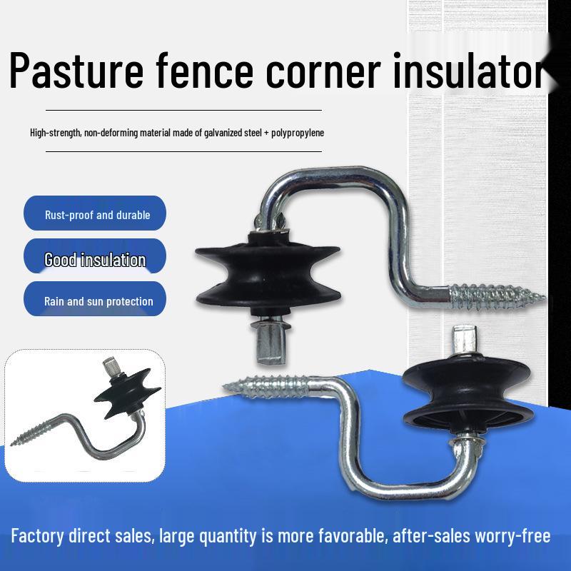 Electronic Fence Corner Insulator for Wooden Stakes