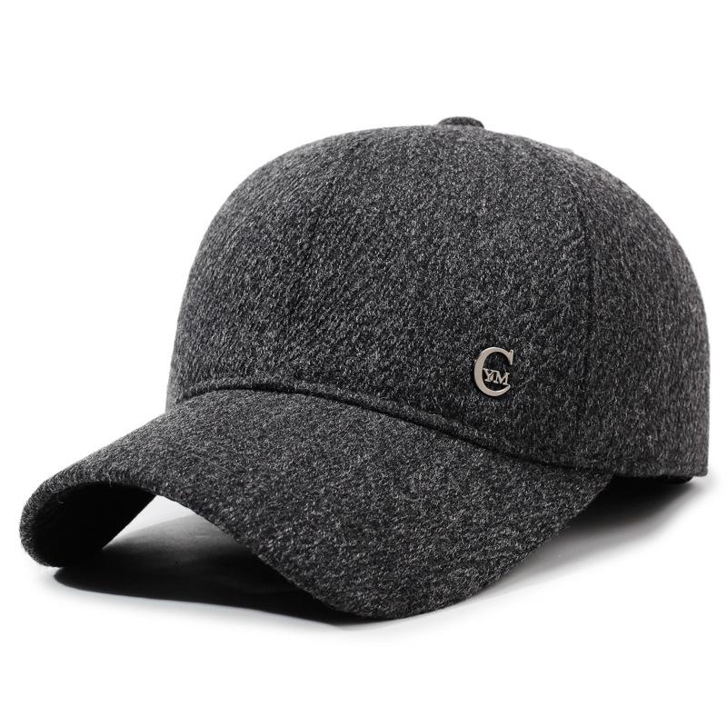 Men's Winter Velvet Ear Protection Warm Cap Middle-Aged and Elderly Father Outdoor Cold-Proof Baseball Cap
