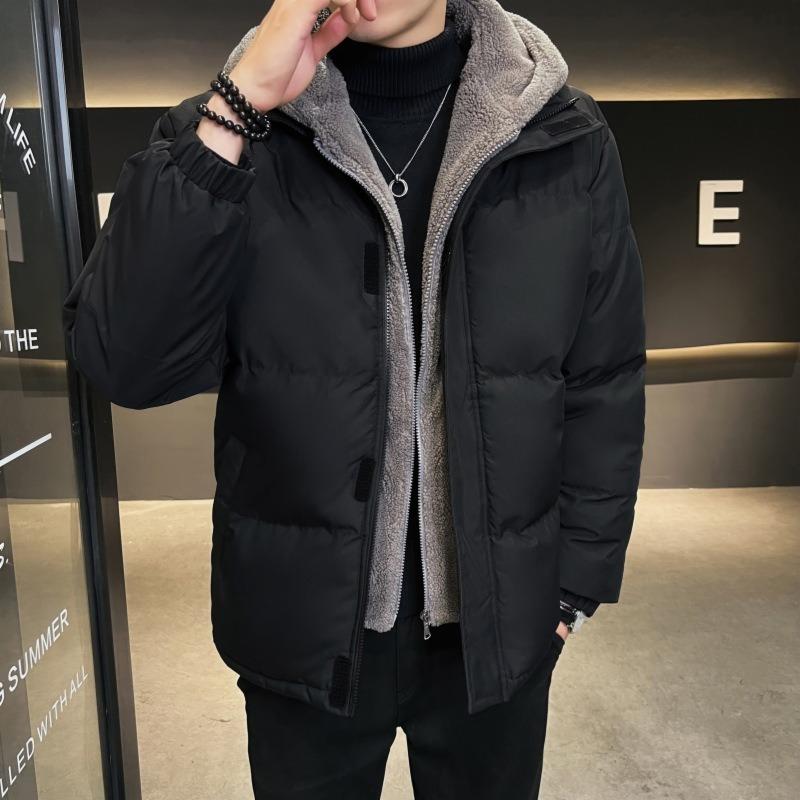 Large Size Fake Two-piece Cotton-padded Clothes Men's Winter Loose Casual Thickened Fleece Cotton-padded Jacket Hooded Cotton-padded Clothes