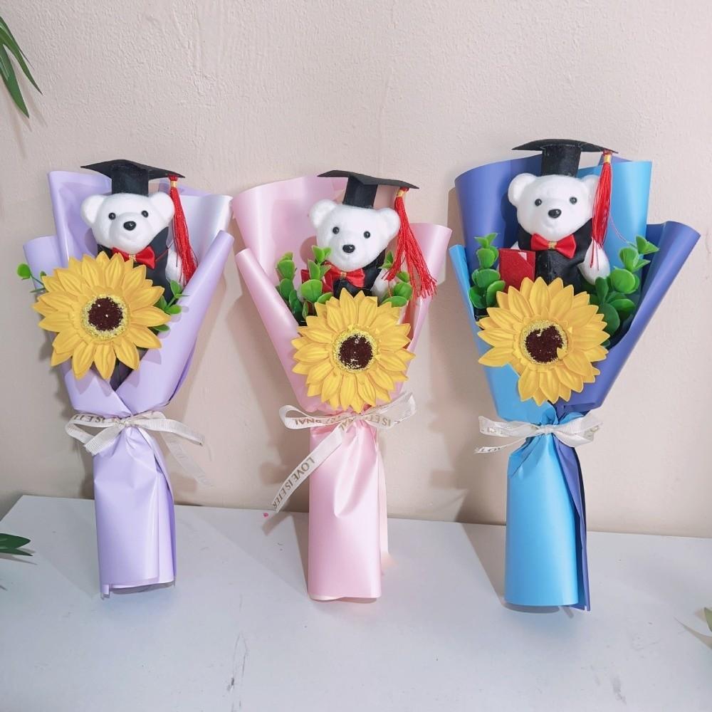New Sunflower Bear Bouquet Dr.Bear Lovely Bear Graduation Bouquet Graduation Ceremony