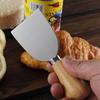 Rubber Wood Handle Stainless Steel Cheese Knife Set: Includes Fork, Spoon, Butter & Cream Knives