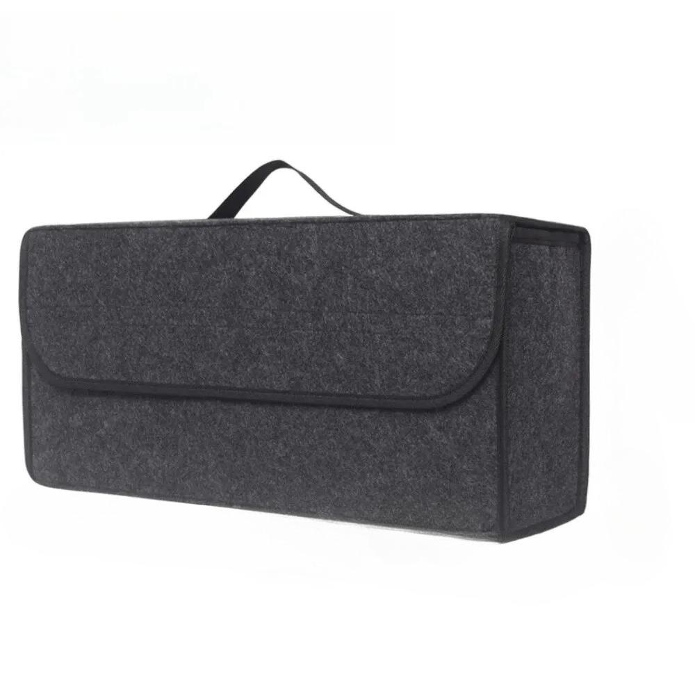 Large Anti-Slip Car Boot Storage Organizer - Soft Felt Trunk Organizer Box with Compartments for Auto Accessories