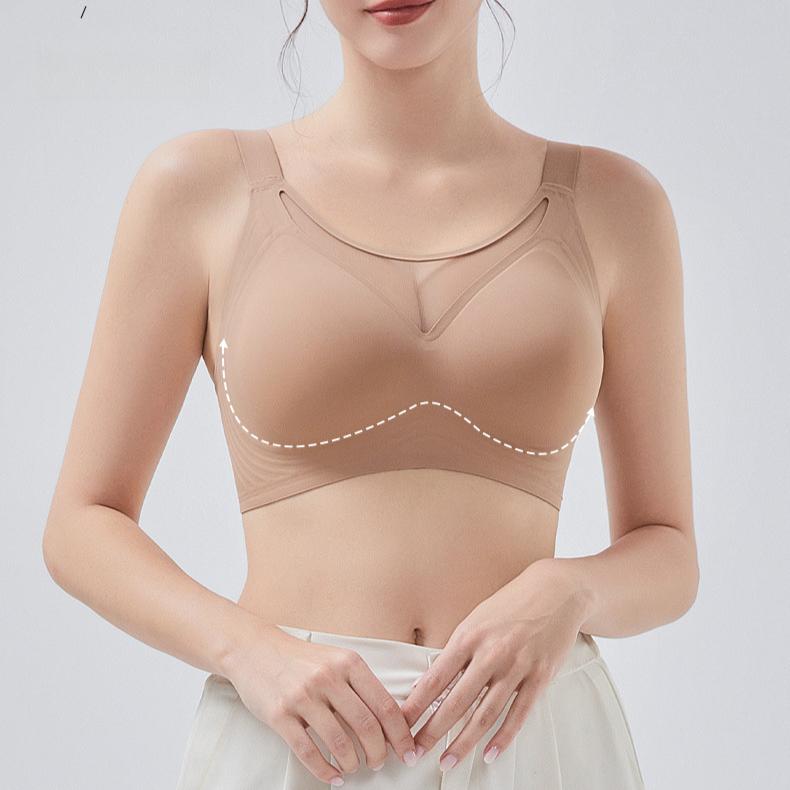 No Trace Bra Women's Strapless Bra Women's Breast Collection Accessory Anti Sagging Large Size No Steel Ring Full Cup Bra