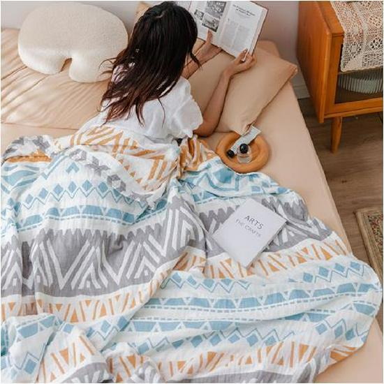 Five-Layer Pure Cotton Gauze Towel Blanket - Lightweight Summer Cover for Adults