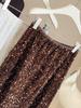 Autumn/Winter Shiny Sequin Velvet A-line Fishtail Skirt - High Waist, Hip-Hugging, Mid-Length