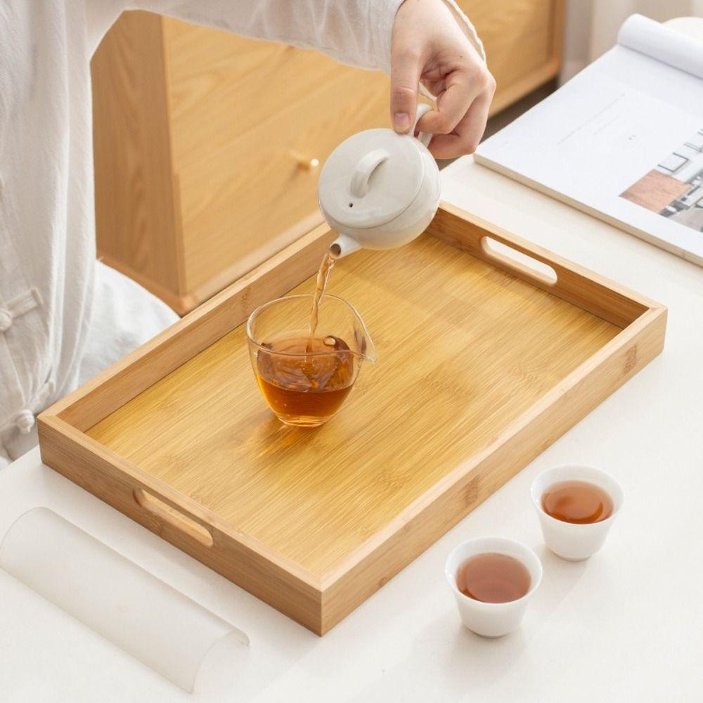 With Handle Food Storage Trays Rectangular Serving Tray Decorate Tray Dessert Pallet  Coffee Table