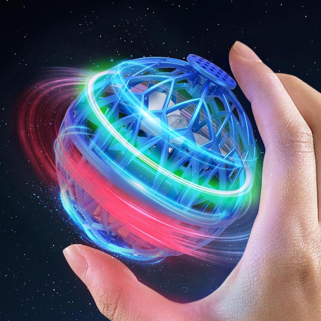 Flying Ball Toy for Kids, Hand Controlled Boomerang Orb Throw-Proof Durable Mini Fly Spinner Led Lights Magic Ball Shining Cool Toys Birthday Gifts