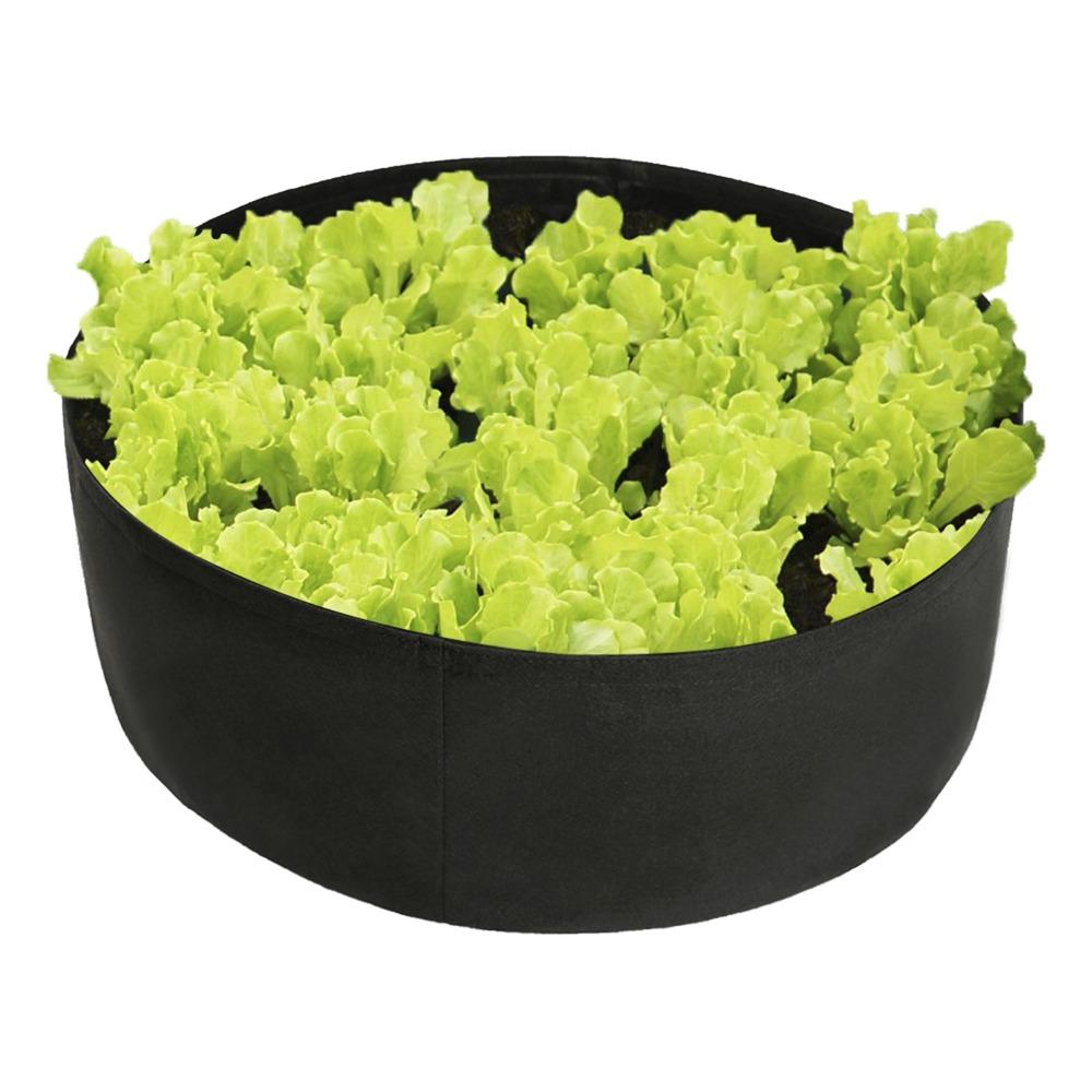 2PCS Durable 15 Gallon Grow Bag Round Heavy Duty Raised Planter Bag Black Fabric Plant Grow Bag Outdoor Gardening