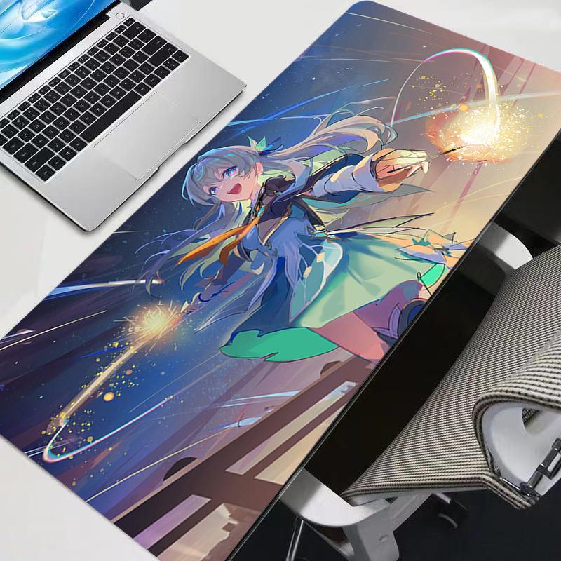 Large Cartoon Mousepad Non-slip Cute Anime Gaming Mouse Pad Honkai Star Rail Firefly Fashion Computer Desk Pad Keyboard Rug