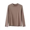 Women's Long Sleeve Slimming Cotton Base Layer Top - Spring/Autumn Fashionable Versatile Round Neck T-shirt, 2025 New Arrival