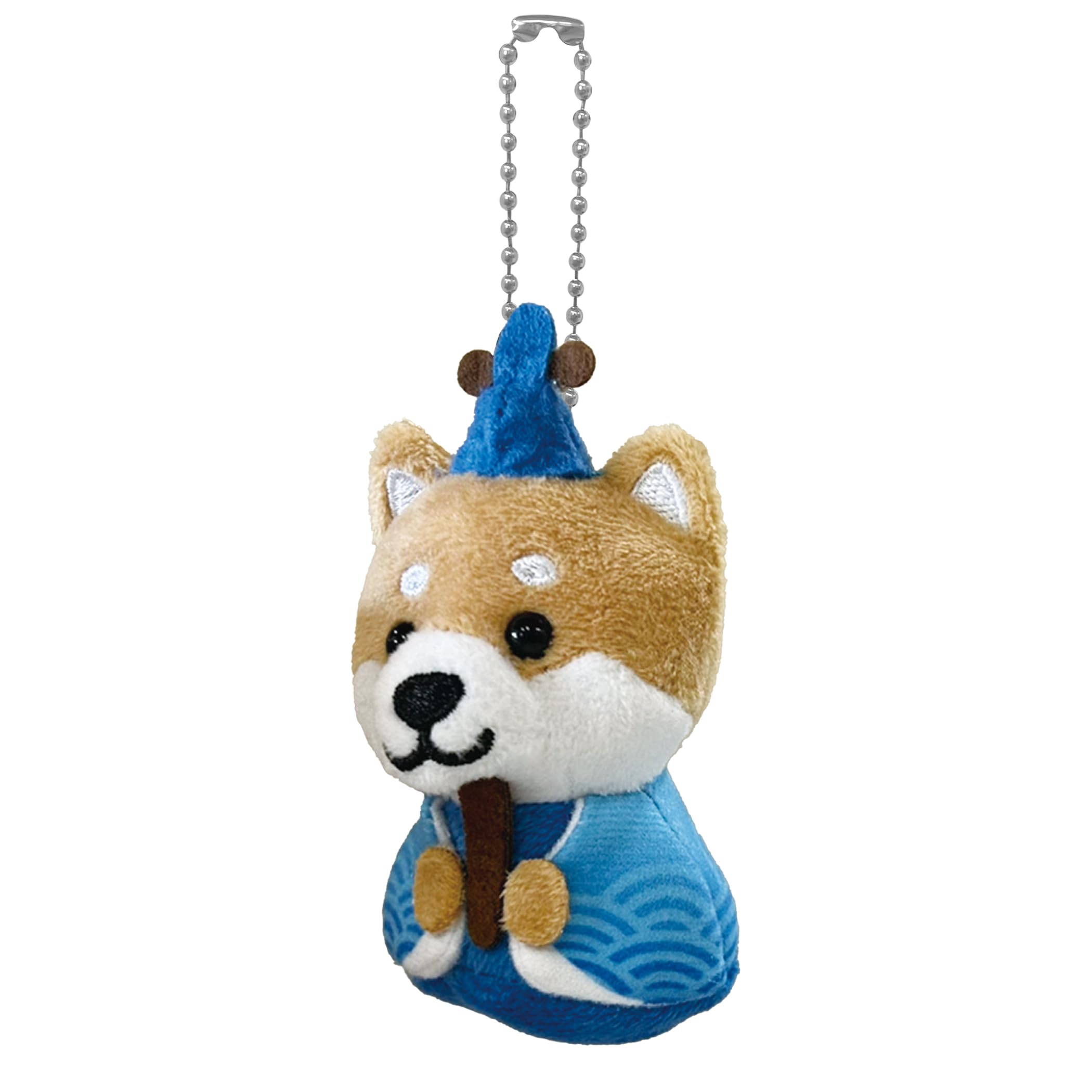 [LamPlanning] [Series-15] Traveling Mameshiba Keychain Mascot Ball Chain Bag Charm Cute Fluffy Shiba Inu Mameshiba Soothing (Emperor and Emperor)