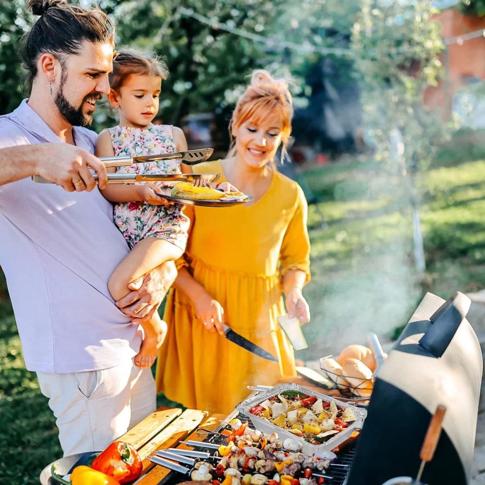 10 BUC Cu Capace Recipiente Alimentare din Folie Tăvi de Copt de Unică Folosință Bol Nou pentru Grătar Takeaway