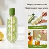2Pcs 2-in-1 Silicone Popsicle Mold with Straw Quick Freezing Triple Balls Ice Ball Maker BPA-Free Summer Cool Water Drinks Bottle Ice Tray for Yogurt