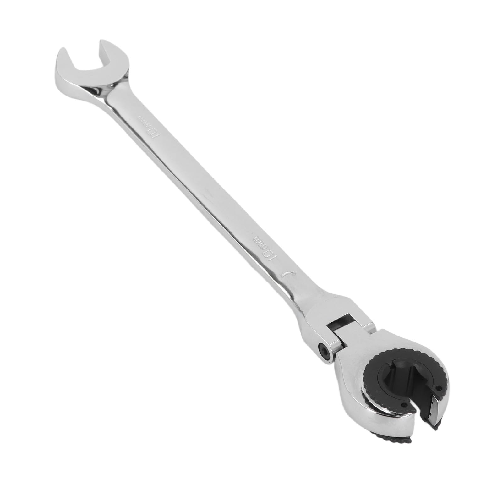 Flexible Head Gear Wrench 10mm 72 Teeth for Flare Nuts, Flex Gear Wrench, Flex Head Ratchet Combination Wrench for Fuel, Brake, and Air Conditioning P