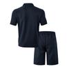 Mens Summer Jacquard Polo T Shirt And Shorts Casual Set