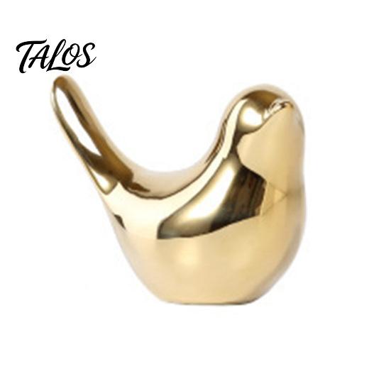 Ceramic Bird Ornament Statues, Modern Gold Decoration, Nordic Style Desktop Decoration Figurine Ornaments for Home Office Decor Abstract Art