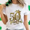 50 and Fabulous Tshirts 50th Birthday Funny Women T Shirts Hip Hop Vintage Tee Clothes Creativity Tops Womans Short Sleeve Tees
