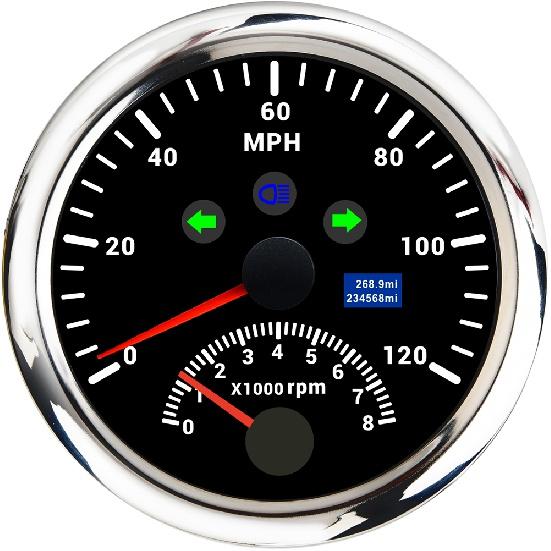 New 85mm Digital Car Truck Boat GPS Speedometer Gauge 0-200KM/H 0-120kmh Speed Meter Tachometer 8000RPM for Car Boat ATV