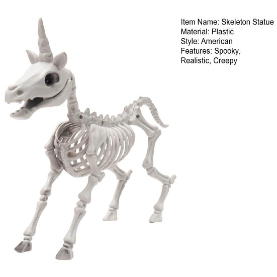 Halloween Skeleton Animal Figurine Large Plastic Skeleton Bone Statue for Lawn Yard Graveyard Home Tabletop Decor