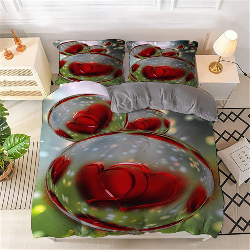 Red Rose King Queen Duvet Cover Romantic Flower Bedding Set Valentine's Day Quilt Cover Couples Floral Polyester Comforter Cover
